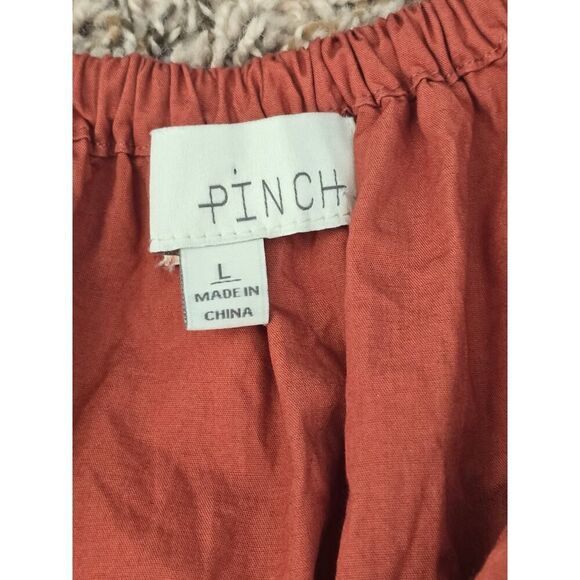 PINCH Rust Red Tiered Ruffle Sleeve Dress L Cotton Cottagecore Boho Lightweight - Picture 3 of 6